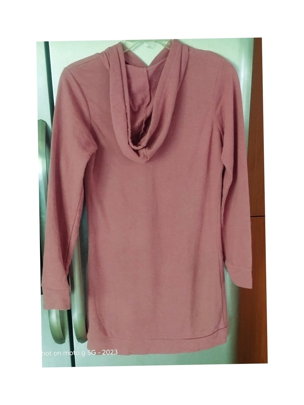 Sweatshirt Rose Dusty-Pink Hooded Tunic Sweatshirt - Picture 2 of 4